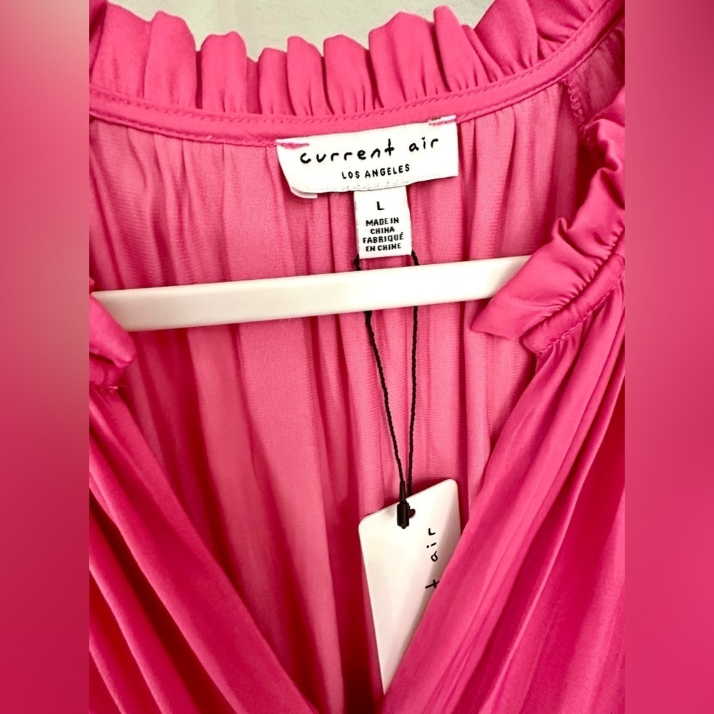 Current Air Fuchsia Pink Surplice Mini Dress NWT size Large - Picture 6 of 6